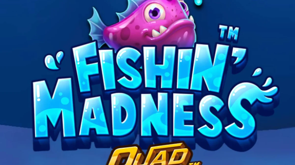 Isang underwater scene na nagpapakita ng mga naval mines at makulay na coral reef sa Fishin’ Madness Quadgrows slot.