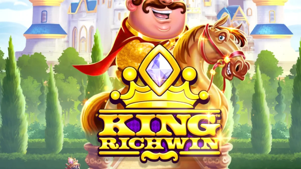King Richwin slot game interface na may medieval castle theme